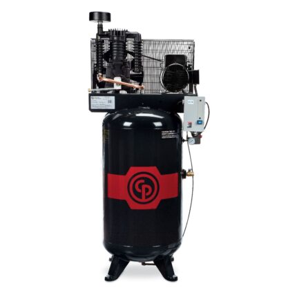 Chicago Pneumatic 5 HP Two Stage RCP Iron Series Simplex Compressor 80 Gallon Vertical Tank
